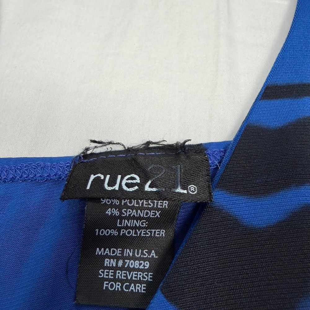 Vintage y2k Rue 21 blue & black floral fairy grunge babydoll tank top - Picture 4 of 7